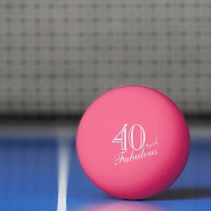 Balle De Ping Pong 40 et fabuleux élégant script rose 40e anniversa