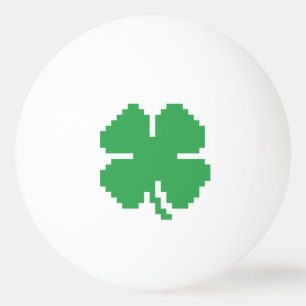 Balle De Ping Pong 8 bits Pixel Lucky Four Leaf Clocher