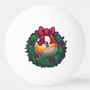 Balle De Ping Pong 9 billes Noëls Rouge