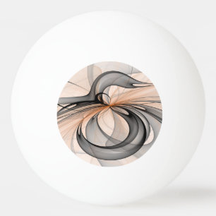 Balle De Ping Pong Abstrait Gris Sienne Anthracite Art Fractal Modern