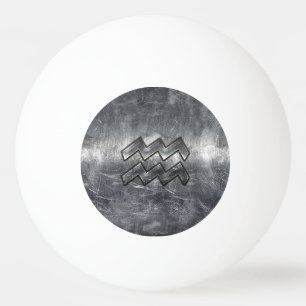 Balle De Ping Pong Acier d'argent industriel Aquarius Zodiac