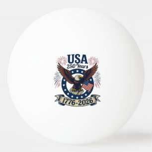 Balle De Ping Pong Aigle Américain Patriotique 250 Ans 1776-2026