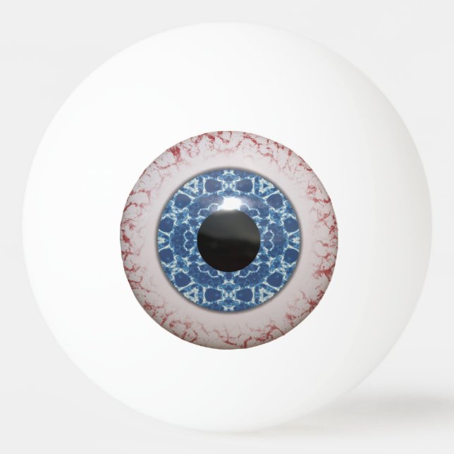 Balle De Ping Pong Amusant déplaisant bleu Eyeball design (Devant)