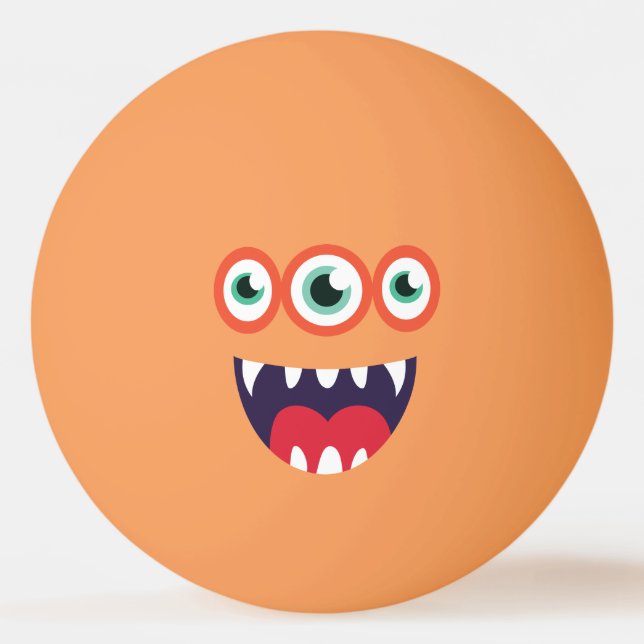 Balle De Ping Pong Amusant Monstre À Trois Étoiles. (Devant)