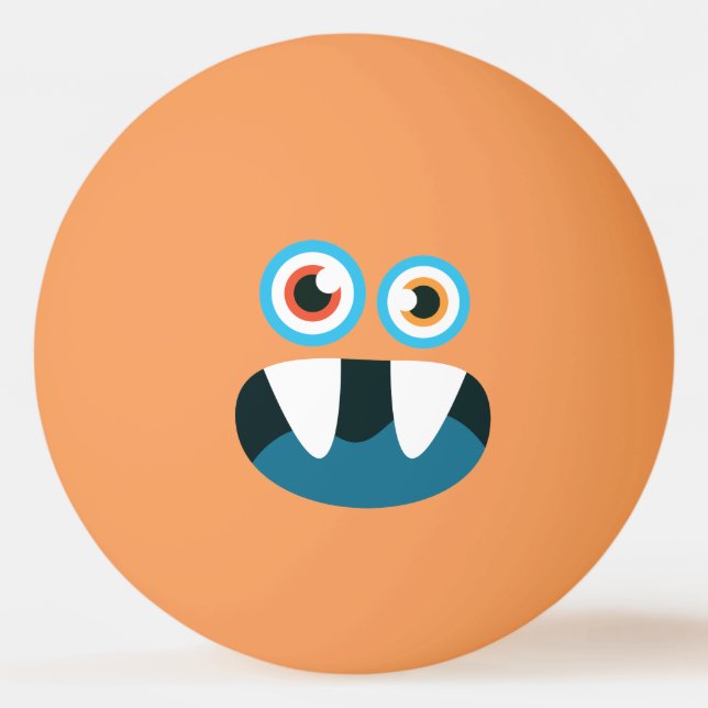 Balle De Ping Pong Amusant Monstre Bleu Cute. (Devant)