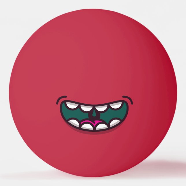 Balle De Ping Pong Amusant Monstre De La Bouche. (Devant)
