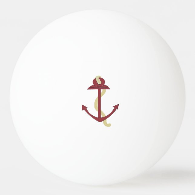 Balle De Ping Pong Ancre Nautique rouge (Devant)