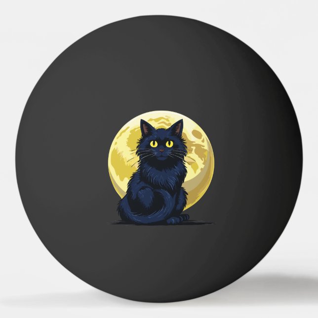 Balle De Ping Pong Angry black cat (Devant)