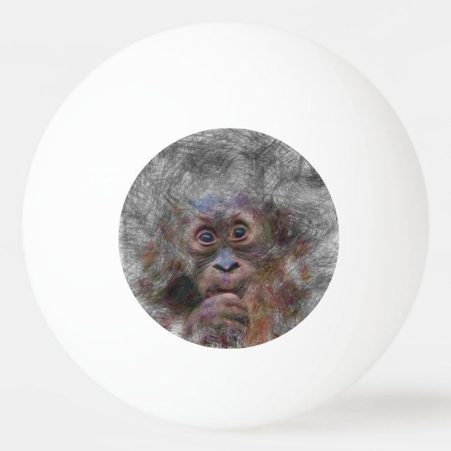 Balle De Ping Pong animal artistique orang bébé (Devant)