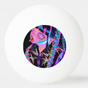 Balle De Ping Pong Anime Girl Sticking Her Tongue Out