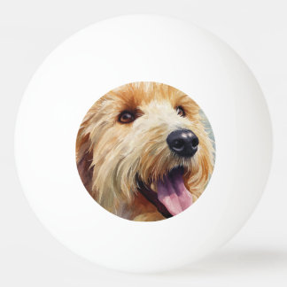 Balle De Ping Pong Apricot golden doodle watercolor