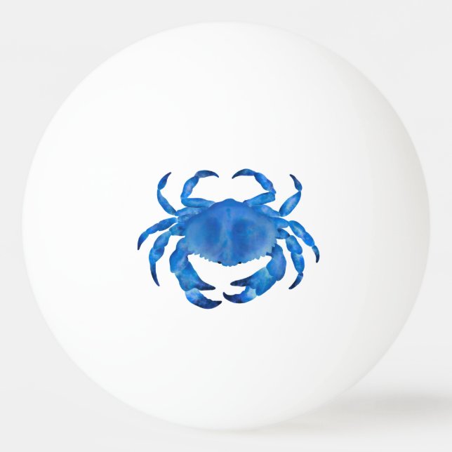 Balle De Ping Pong Aquarelle de crabe bleu (Devant)