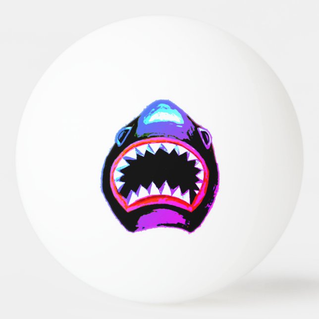Balle De Ping Pong Aquarelle de requin rose violet illustration (Devant)