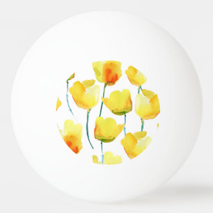 Balle De Ping Pong Aquarelle de tulipes colorées : Illustration trans