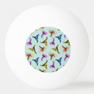 Balle De Ping Pong Aquarelle vieux casquettes : arrière - plan bleu.