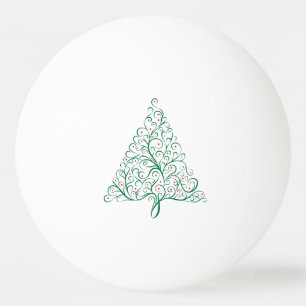 Balle De Ping Pong Arbre de Noël simple de Calligraphie fleurit