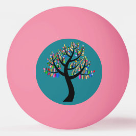 Balle De Ping Pong Arbres sur le rose