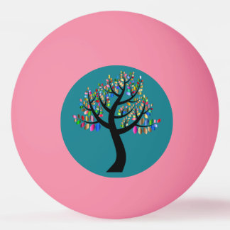 Balle De Ping Pong Arbres sur le rose
