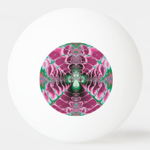 Balle De Ping Pong Art Abstrait Fleur Rouge