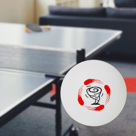Balle De Ping Pong Bague Orange De Feu Autour De La Tornade