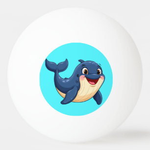 Balle De Ping Pong Baleine de dessin animé joyeuse nageant