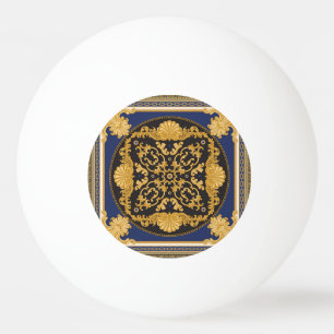 Balle De Ping Pong Bandana Print : Black Blue Gold.