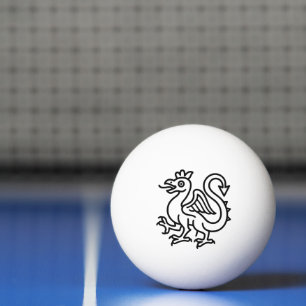 Balle De Ping Pong Basilic Sigillaire Médiéval Fantastique Héraldique