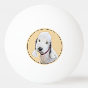 Balle De Ping Pong Bedlington Terrier Peinture - Art Chien original