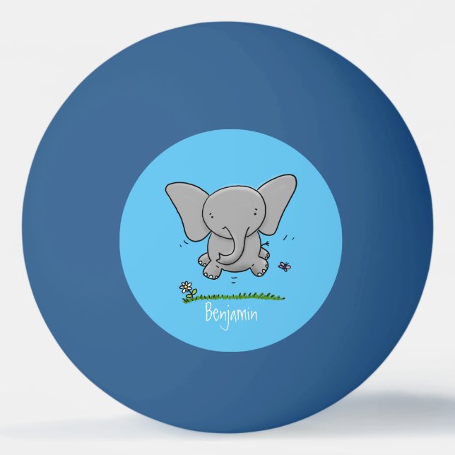 Balle De Ping Pong Belle adorable dessin d'éléphant bébé (Devant)