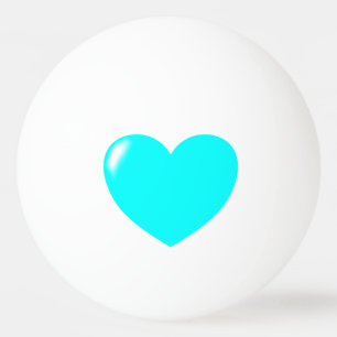 Balle De Ping Pong Big Turquoise Heart Ping Pong Ball