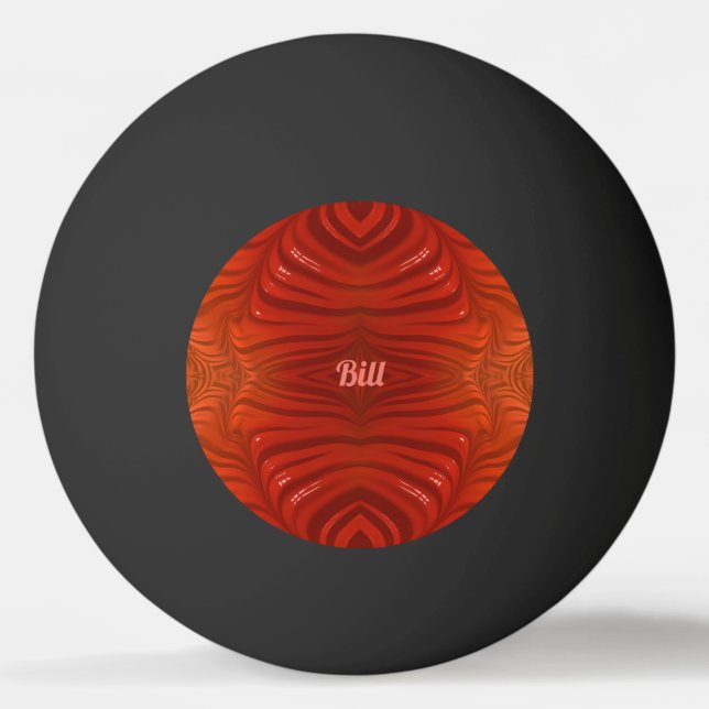 Balle De Ping Pong BILL ~ Tangerine rouge orange ~ (Dos)