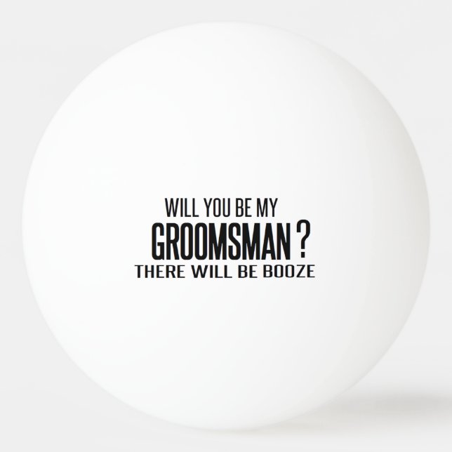 Balle De Ping Pong black and white will you be my groomsman? wedding  (Devant)