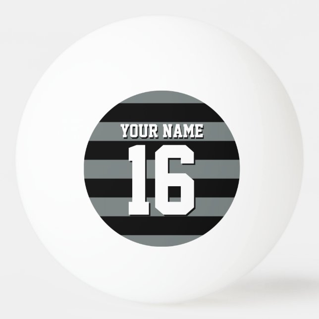 Balle De Ping Pong Black Charcoal Team Jersey Preppy Stripe (Devant)
