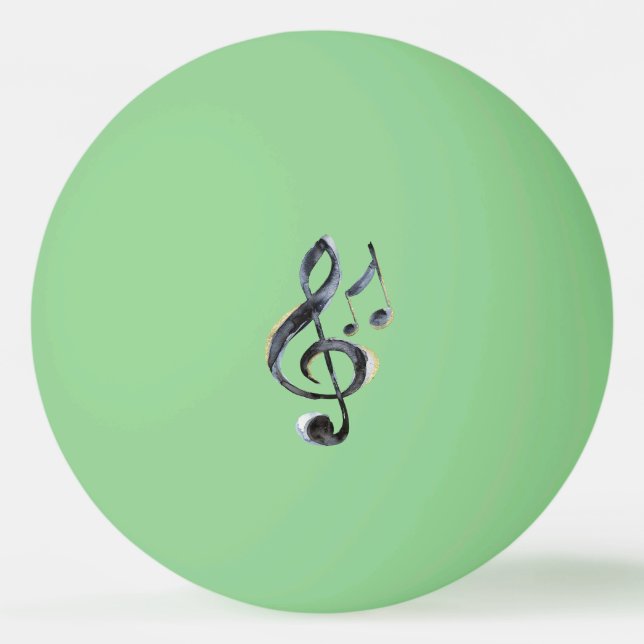 Balle De Ping Pong Black Music Notes (Devant)