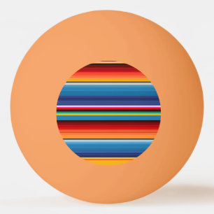Balle De Ping Pong Blue Gold Red Sarape mexicaine