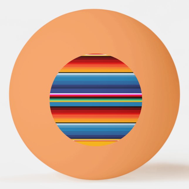 Balle De Ping Pong Blue Gold Red Sarape mexicaine (Devant)