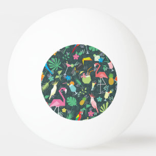 Balle De Ping Pong Boissons D'Oiseaux Tropicaux : Vibrant Sans Fil.