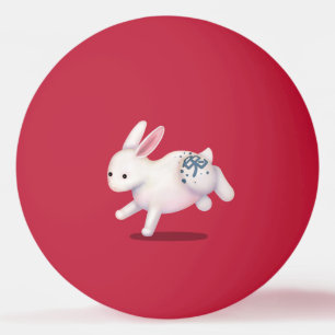 Balle De Ping Pong "Bonne année" en lapin chinois Zodiac
