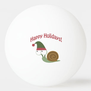 Balle De Ping Pong Bonnes fêtes elfe mignon de Noël d'escargot