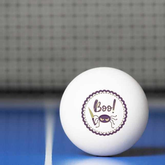Balle De Ping Pong Boo drôle Halloween personnage d'araignée main (Filet)