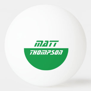 Balle De Ping Pong boule avec nom vert
