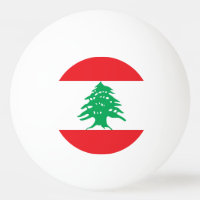 Boule de ping-pong spéciale avec drapeau du Liban