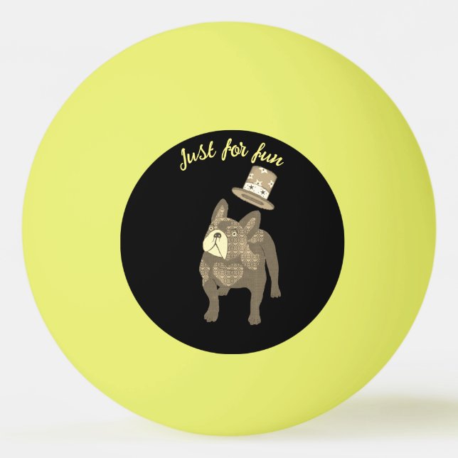 Balle De Ping Pong Bouledogue français cylindre Nouvel An (Devant)