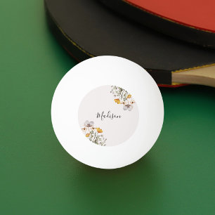 Balle De Ping Pong Bouquet de fleurs sauvages jolies avec monogramme