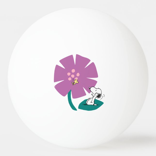 Balle De Ping Pong cacahuètes | Illustration de la nature Fleur pourp (Devant)