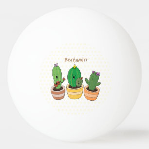 Balle De Ping Pong Cactus trio chantante mignonne dessin animé