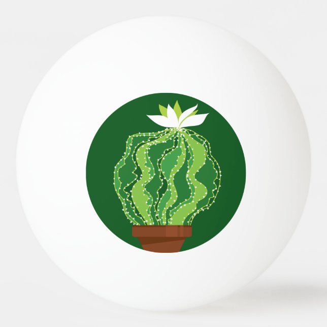 Balle De Ping Pong Cactus vert : motif abstrait naturel. (Devant)