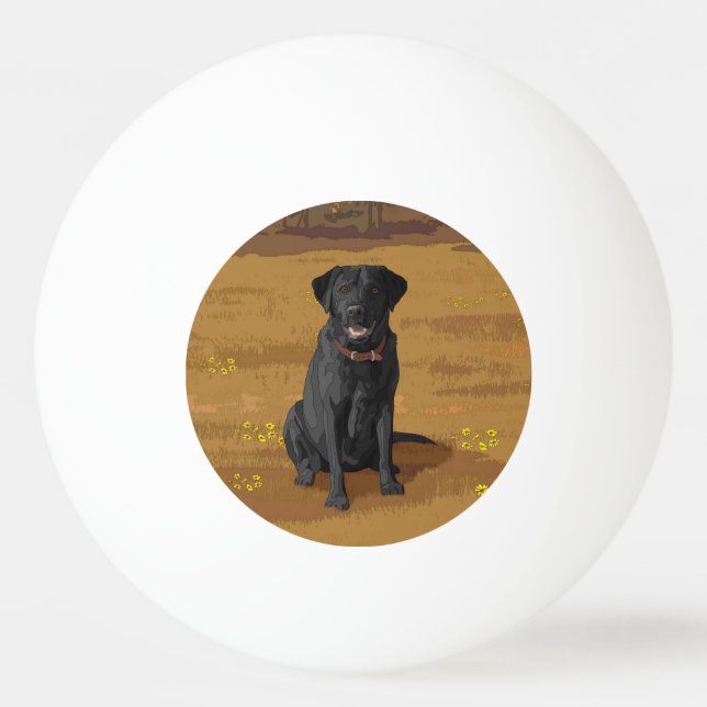 Balle De Ping Pong Cadeau Amoureux des chiens de Black Labrador Retri (Devant)