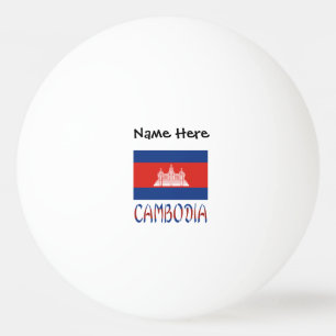 Balle De Ping Pong Cambodge Drapeau Cambodgien Nom Personnalisé 