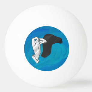 Balle De Ping Pong Camion Ombre Sur Bleu